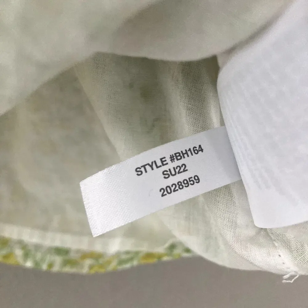 Crewcuts Floral Puff Sleeve Ruffle Top - Yellow - Medium 8/9